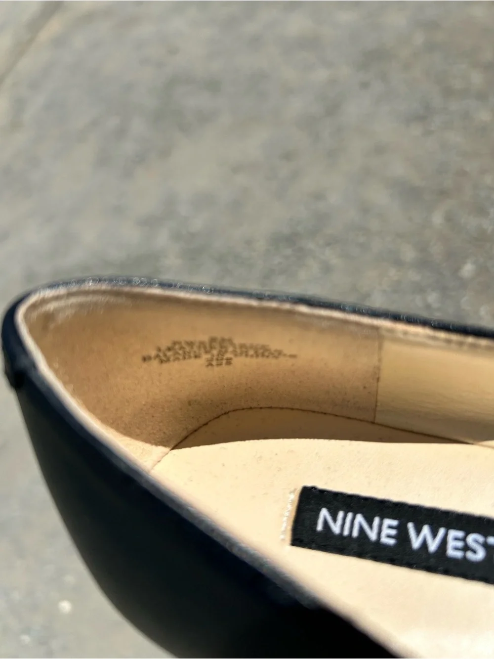 Nine West Black Leather Slip-On Ballet Flat